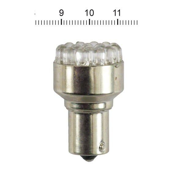 Turn signal LED bulb, BAY15S socket. Amber light emitting