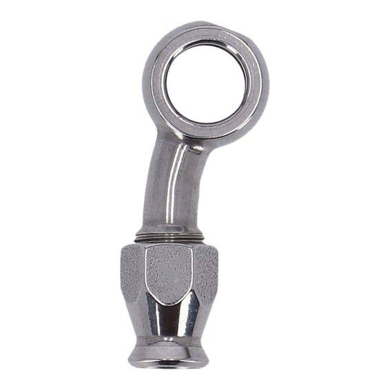 3/8" (10mm) banjo fitting 20 degree side bend. SS