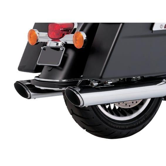4" Twin Slash Round slip-on mufflers. Chrome