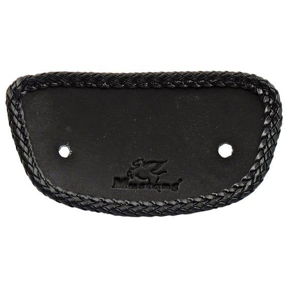 mini fender bib. Plain with braided edges. Black