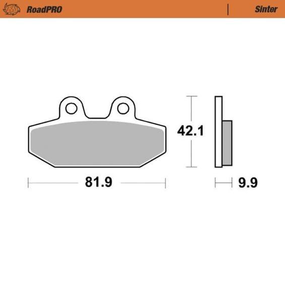 RoadPro rear brake pads. Sintered