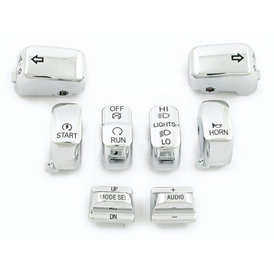 Handlebar switch cap kit, chrome