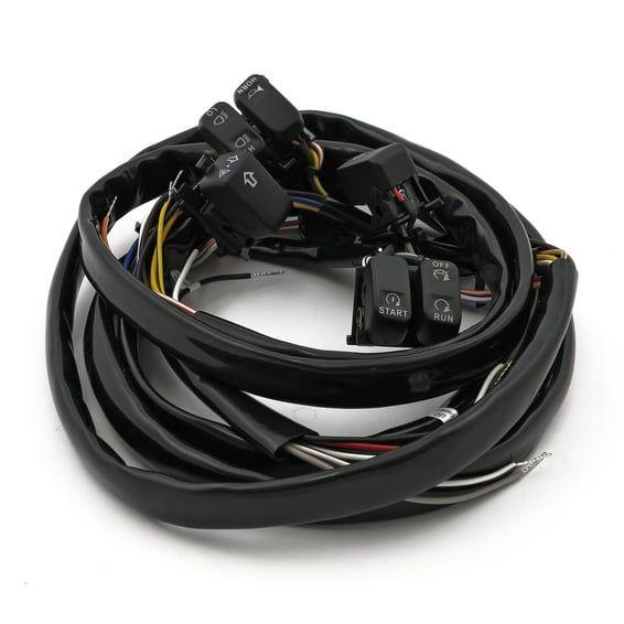 Handlebar switch & wiring kit. Standard. Black