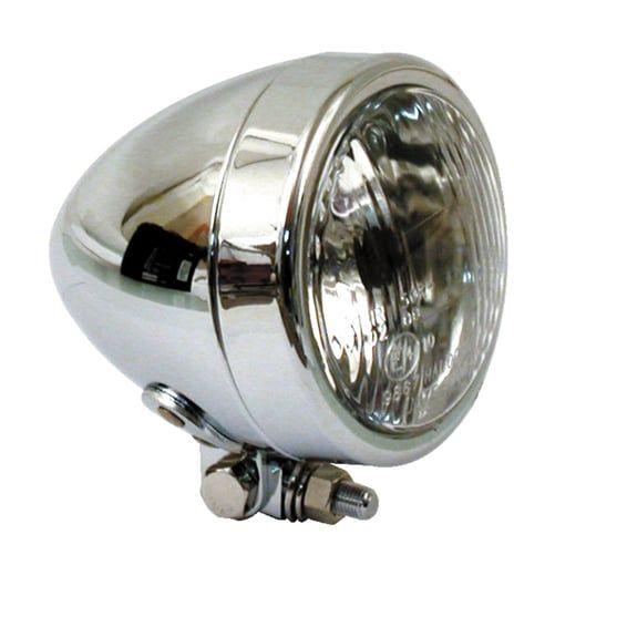 Bullet 4" H4 headlamp. smooth. Chrome