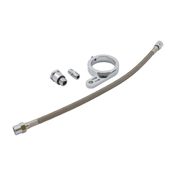 Braided steel oil line & bracket kit