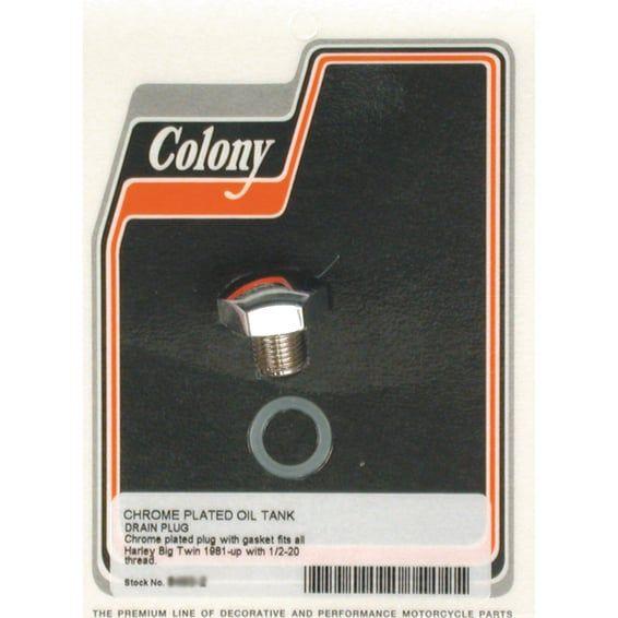 GW, oil drain plug, hex head 1/2"-20. Chrome