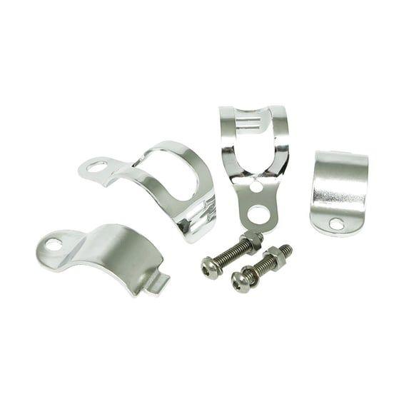 Roper, turn signal fork mount kit. 30-45mm. Chrome