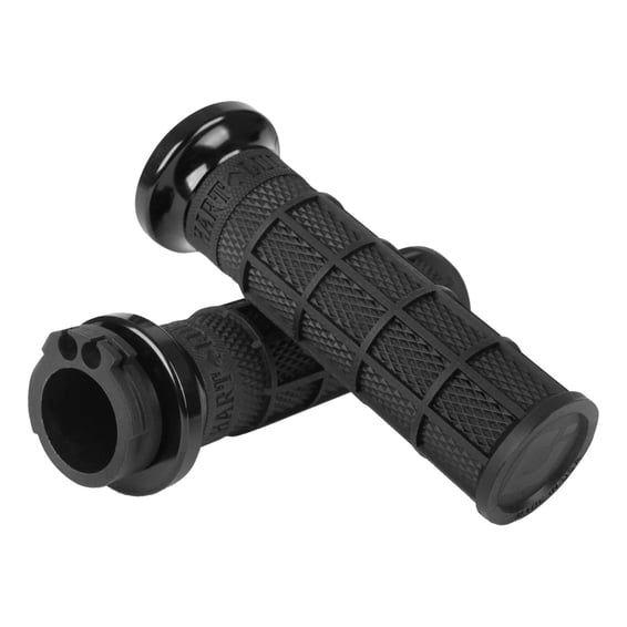 V-TWIN Lock-On HART-LUCK Full-Waffle cable grips.Black