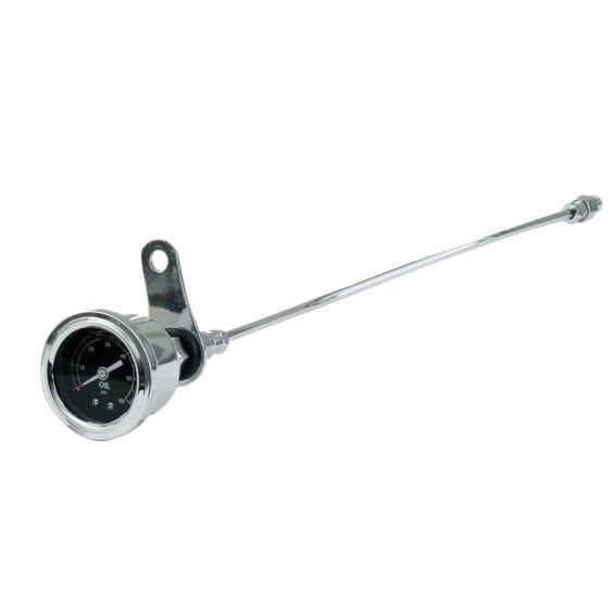 Oil pressure gauge kit rocker box, 0-60 PSI. Chrome