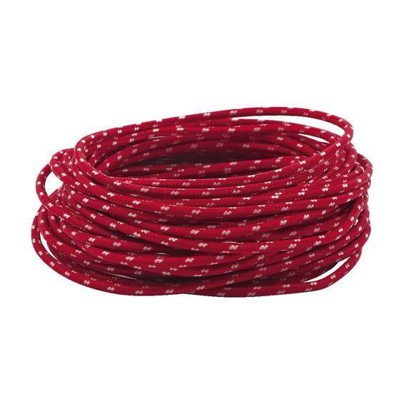 Classic cloth covered wiring, 25ft. roll. Red/white