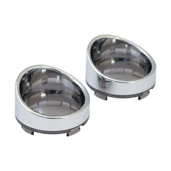 Turn signal lens set with visor. Light smoke lens