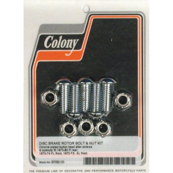 front/rear brake rotor bolt & nut kit. Chrome button