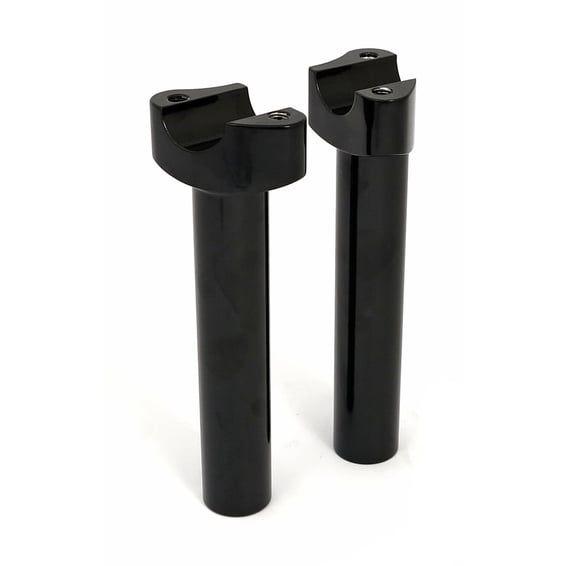 Forged aluminum risers straight, 6-1/2" rise. Black