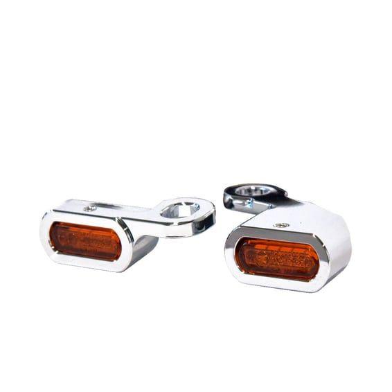 Fastline, below bar LED turn signal set. Chrome
