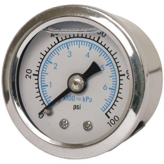 oil pressure gauge, 0-100 PSI. Stainless housing