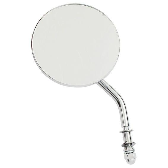 Steel 4" round mirror. Chrome, short stem
