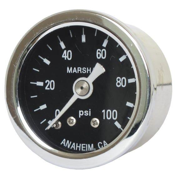 oil pressure gauge, 0-100 PSI. Stainless housing