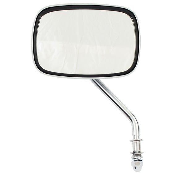 Late OEM style mirror, short stem, right side. Chrome