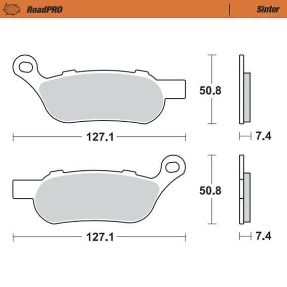 RoadPro rear brake pads. Sintered