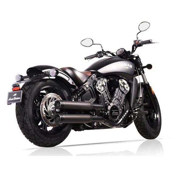 Double Ring 80mm slip-on muffler set. Black