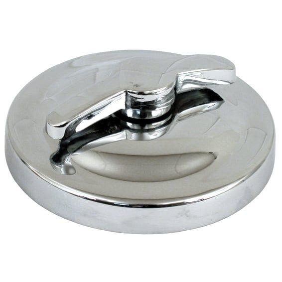 Oil tank filter cap, OEM style. Chrome