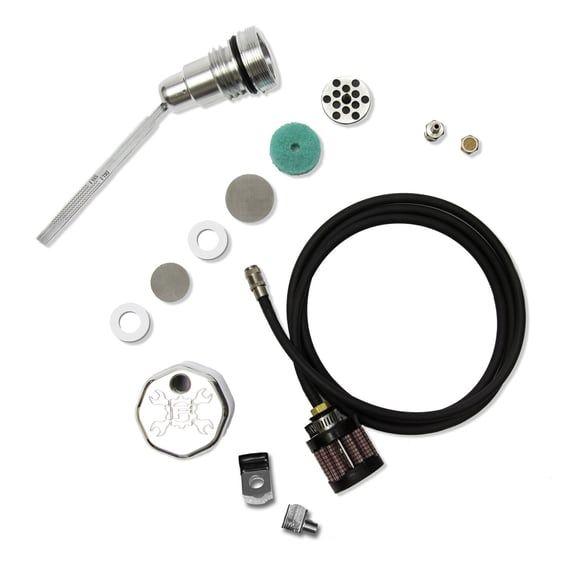 oil tank breather kit & vented dipstick. Pol. cap