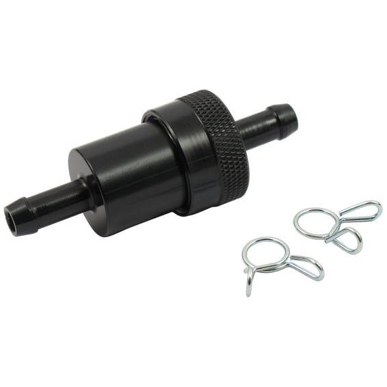 Black aluminum fuel filter, 5/16"
