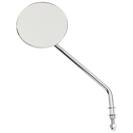 Steel 4" round mirror. Chrome, long stem