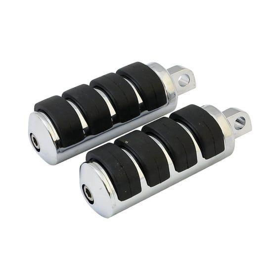 Comfort foot pegs. Large diameter. Chrome