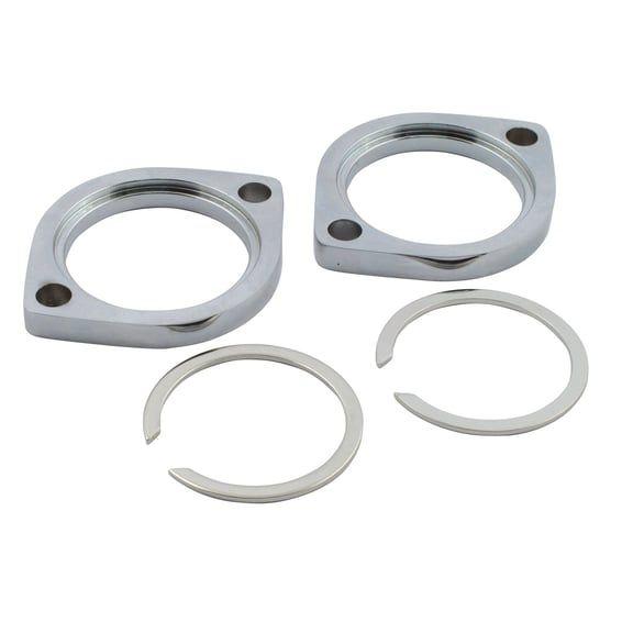 Exhaust flange and retainer kit. Chrome