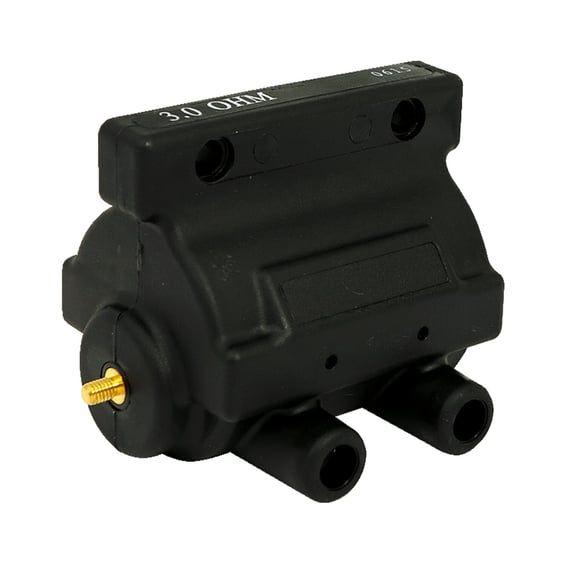 Early OEM style coil for evo. 12v, 3 ohm. Black