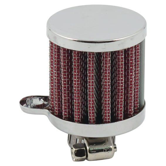 Crankcase breather filter, open. Chrome