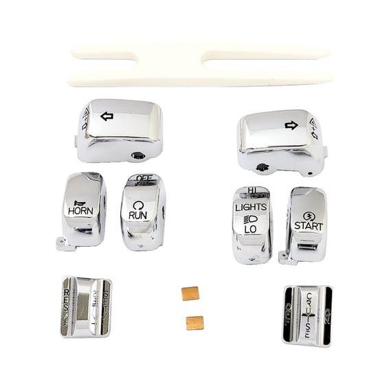 Handlebar switch cap kit, chrome