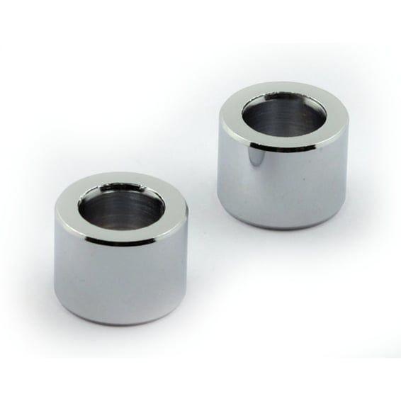 Chris, turn signal spacers 1/2" (12.7mm) long. Chrome