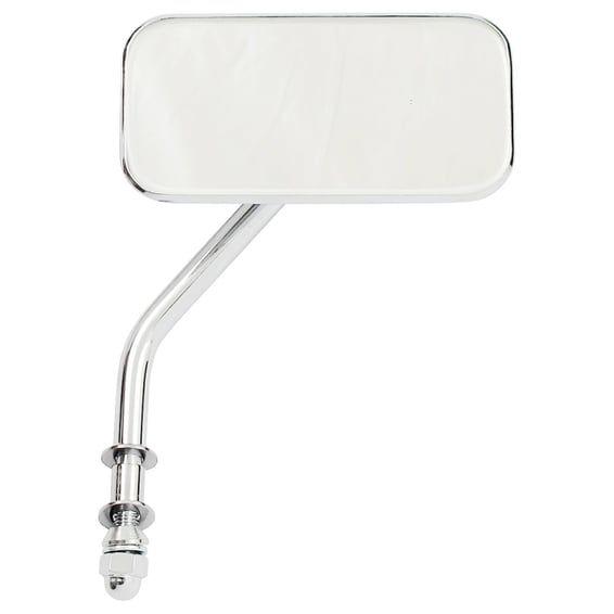 Small rectangular mirror. short stem, chrome
