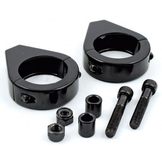 Smooth edge fork mount clamp kit. 41mm. Black