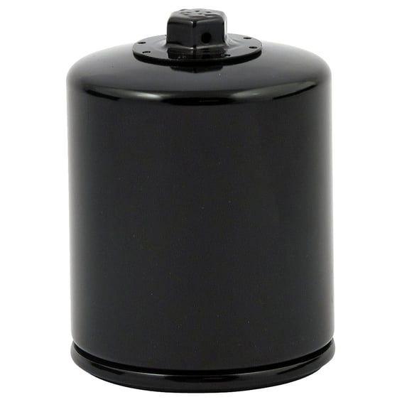 spin-on oil filter with top nut. Black