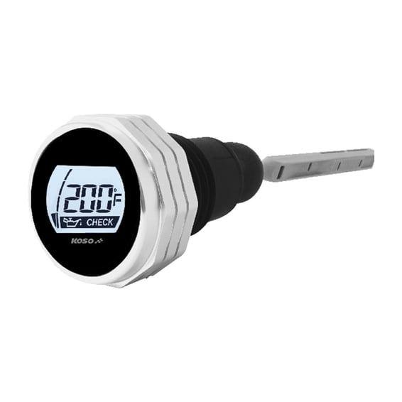 KOSO, oil tank dipstick with display. Silver body