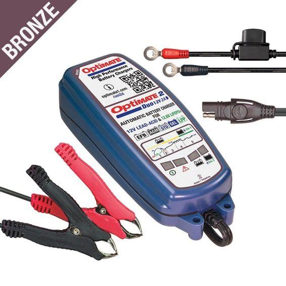 Tecmate, Optimate, 2 Duo 12V battery charger. Bronze