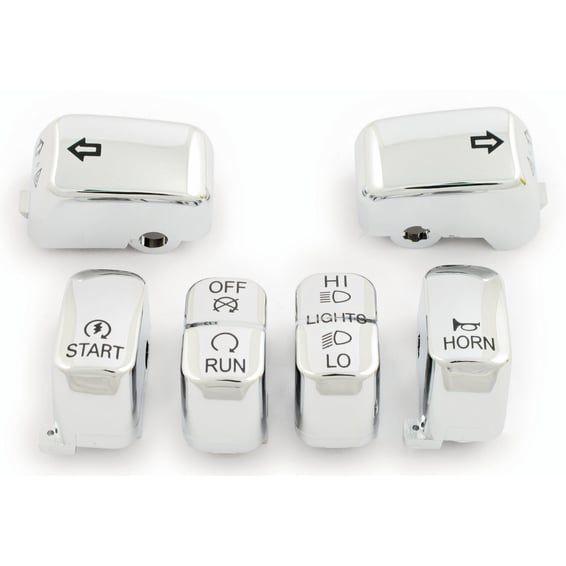 Handlebar switch cap kit, chrome