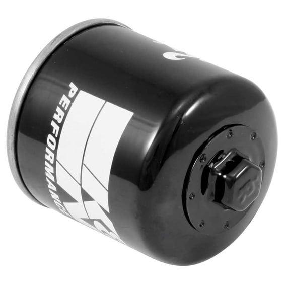 spin-on oil filter, with top nut. Black