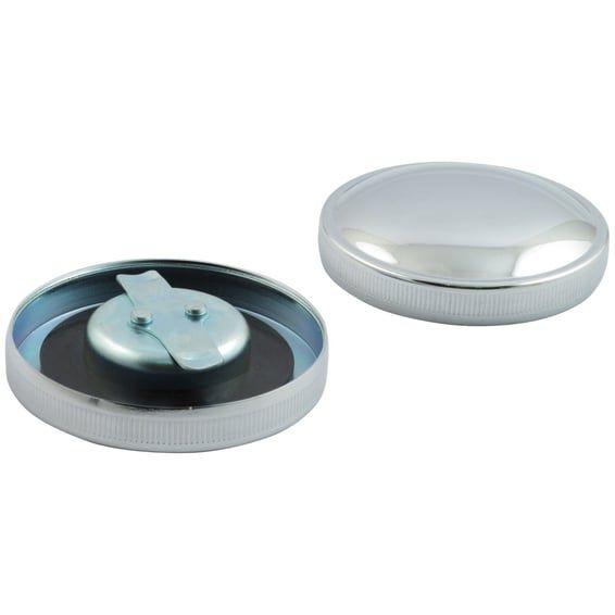 Gas cap set, late style. Chrome