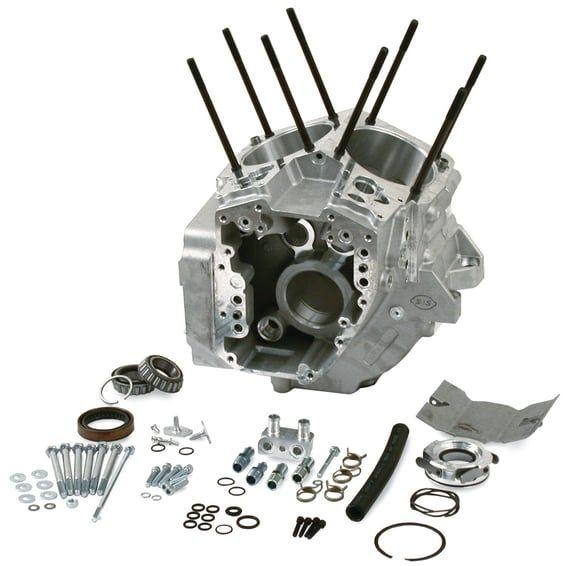99-06 crankcase assembly, 4-1/8" bore. Silver