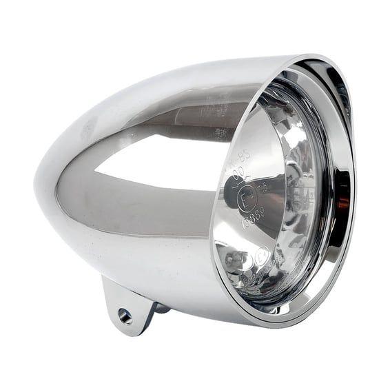 Smoothie 5-3/4" headlamp with round visor. Chrome