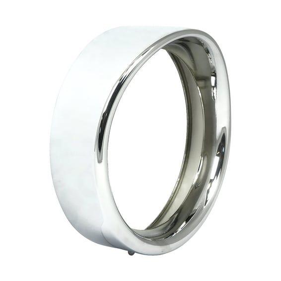 Recessed trim ring with visor. 7" headlamp. Chrome