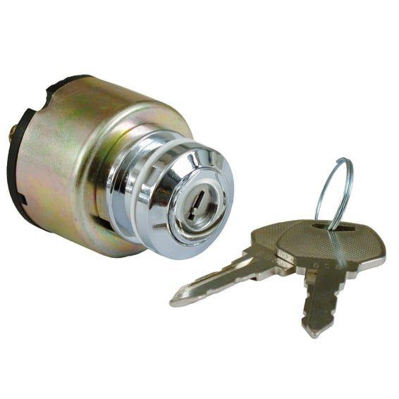 FX style ignition switch 'thick', flat key. Chrome