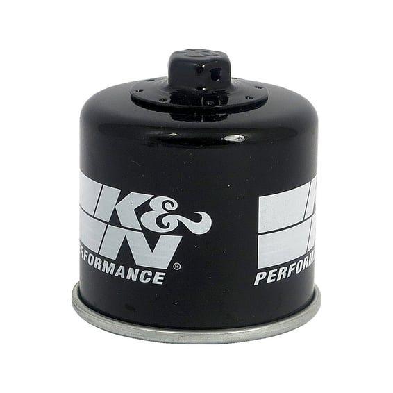 spin-on oil filter with top nut. Black
