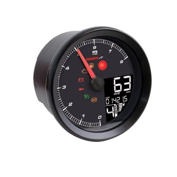 KOSO, HD-01-04 95mm speedometer / tachometer. Black