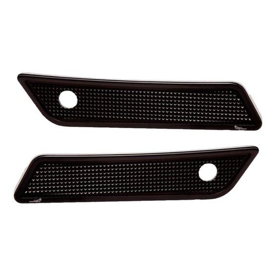 Diamond saddlebag latch cover set. Black