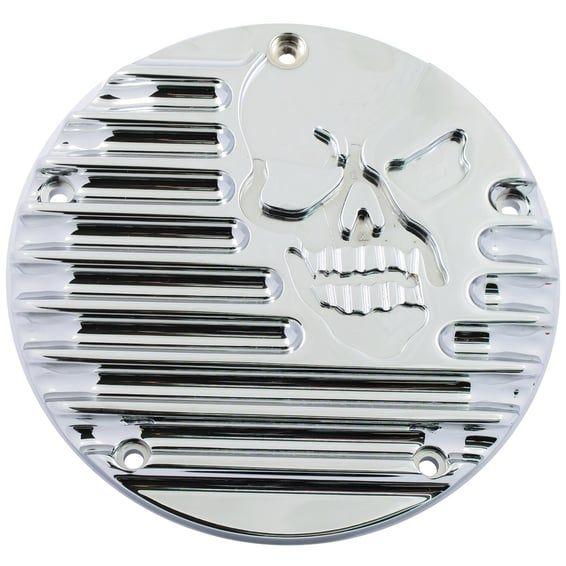 derby cover Finned Skull. Chrome
